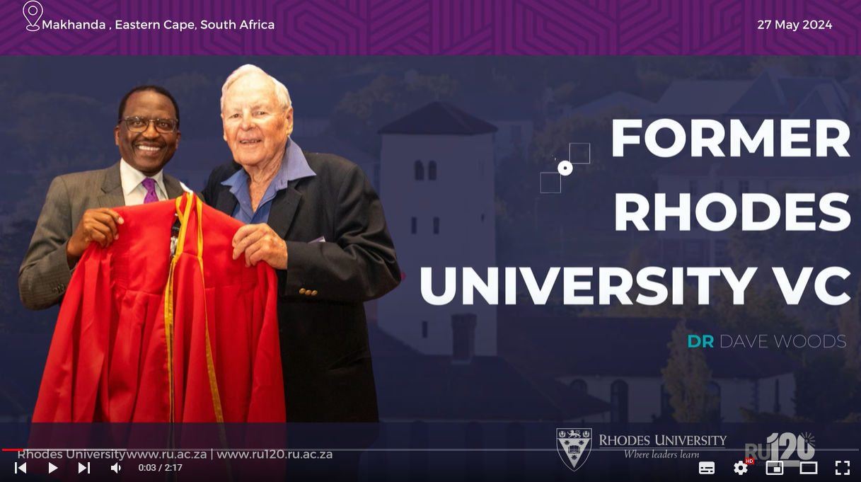 Dr Dave Woods - Former Rhodes University VC 1996 -2006